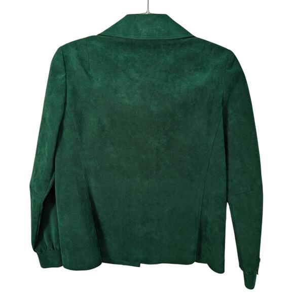 VIntage 70's Abe Schrader Faux Suede Green Shirt Skirt Set Retro Mod See Sizing - Picture 5 of 15